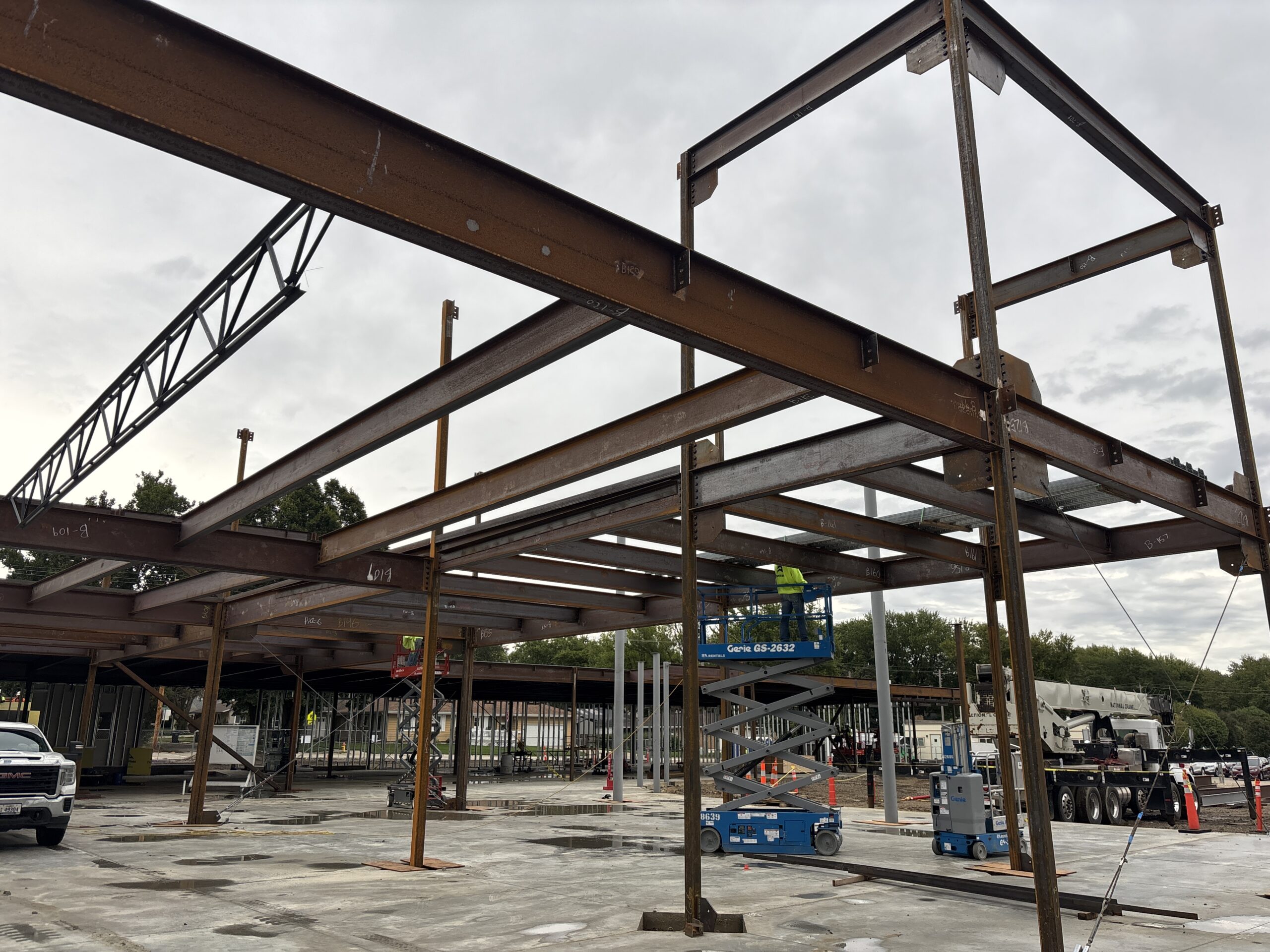 Steel erection work at Buena Vista Regional Medical Center
