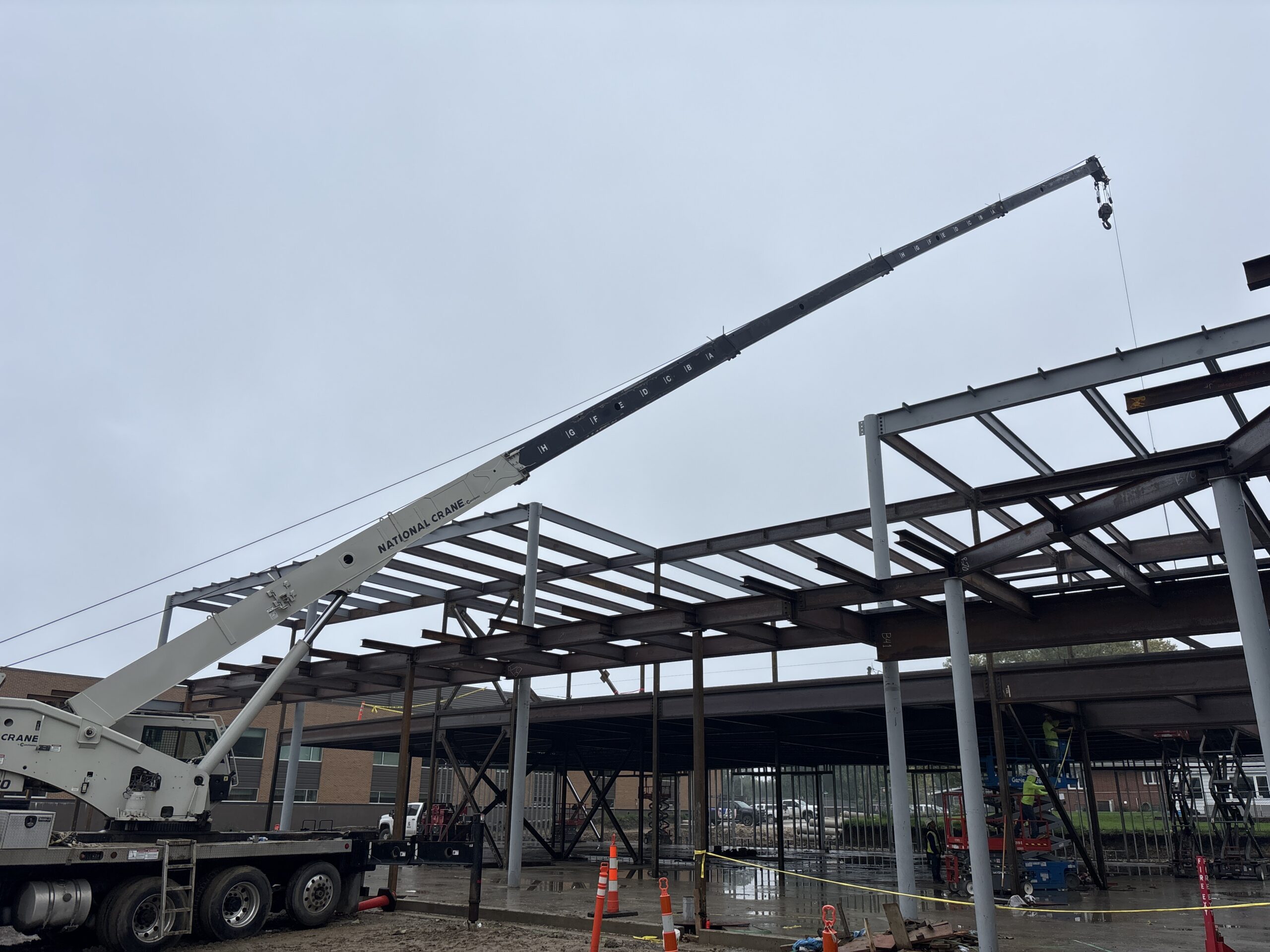 Crane and structural steel erection at Buena Vista Regional Medical Center