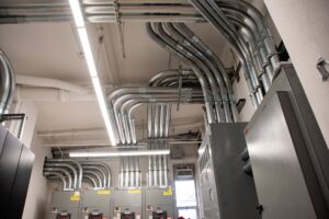 Electrical conduit installation supporting generator power system at Morrill Hall at South Dakota State University in Brookings South Dakota