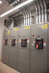 Electrical switchgear connected to standby generator power system at Morrill Hall at South Dakota State University in Brookings South Dakota